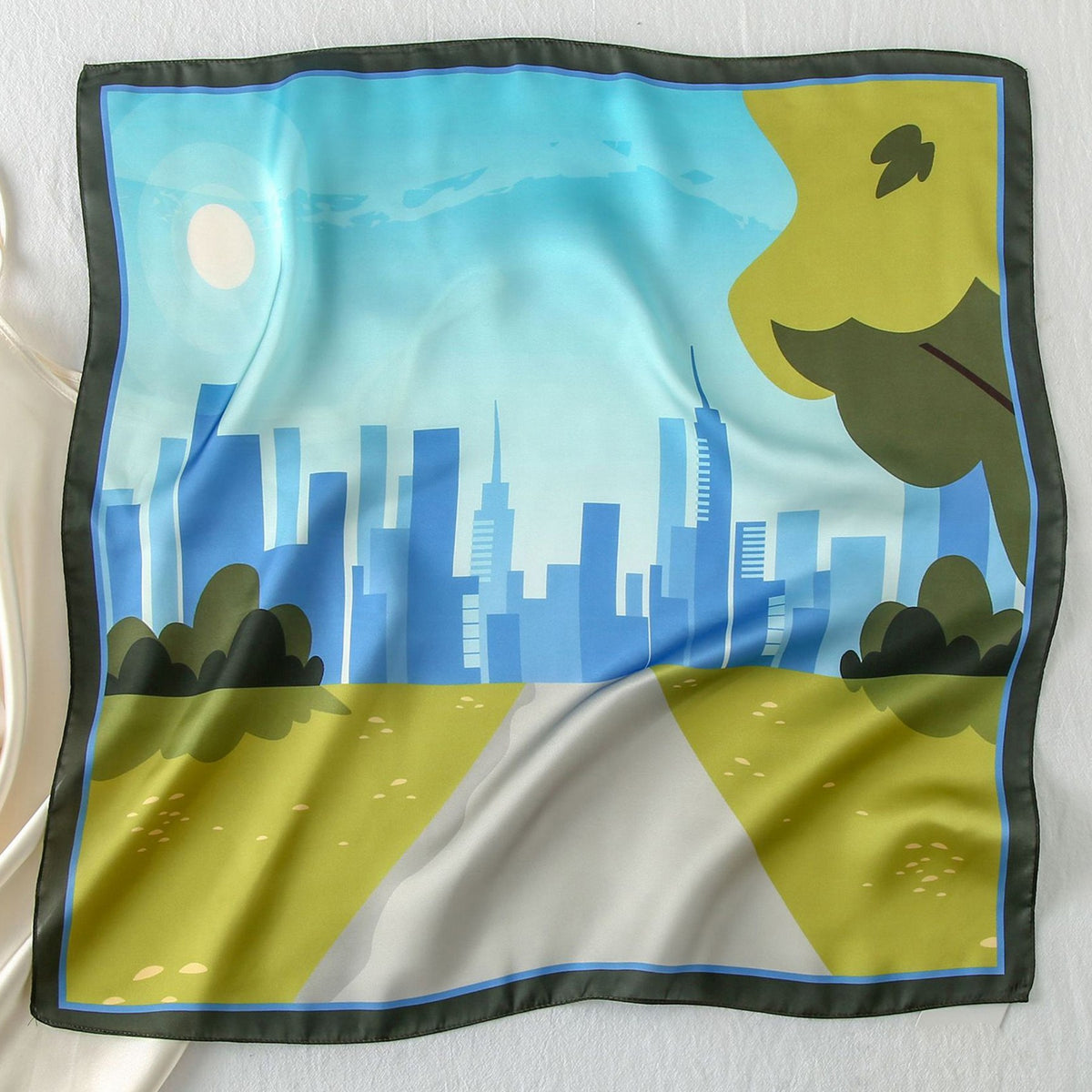 Custom 21.7" x 21.7" Satin Silk Feeling Scarves Fashion Bag Purse