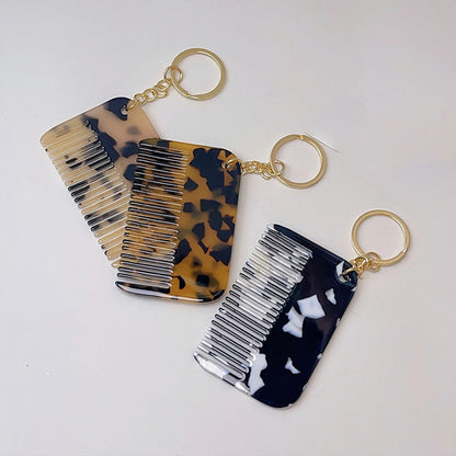 Mini Travel Tortoise Comb Keychain Pocket Comb