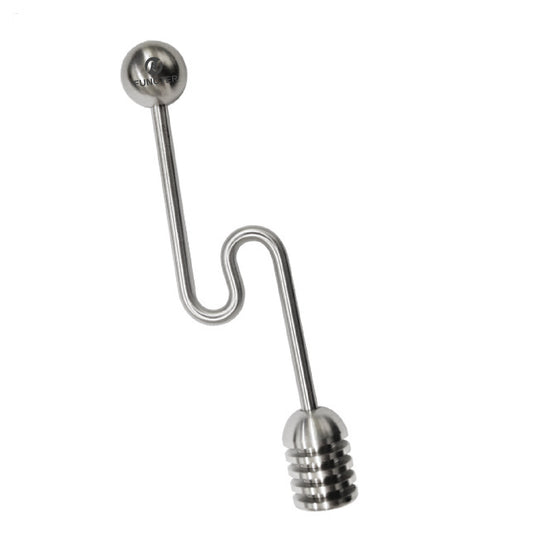 Curve Shaped Honey Dipper 304 Stainless Steel Syrup Dipper Honey Stick Stirrer for Honey Pot Jar