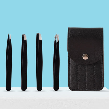 Stainless Steel Tweezers 4 pcs set for Eyebrows