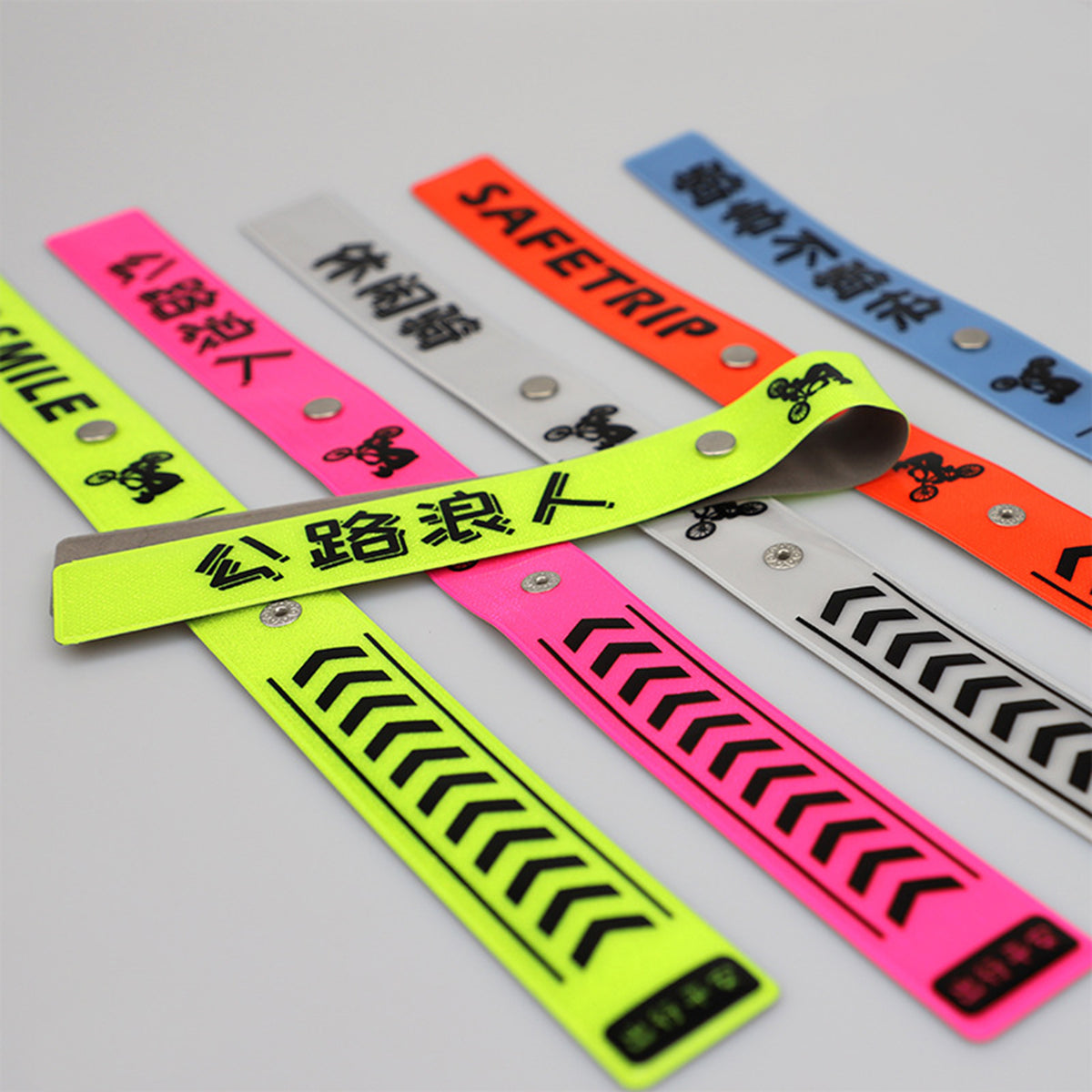 Custom 1.18"W x 15.8"L Reflective ID Ribbon Tag Bicycle Pendant
