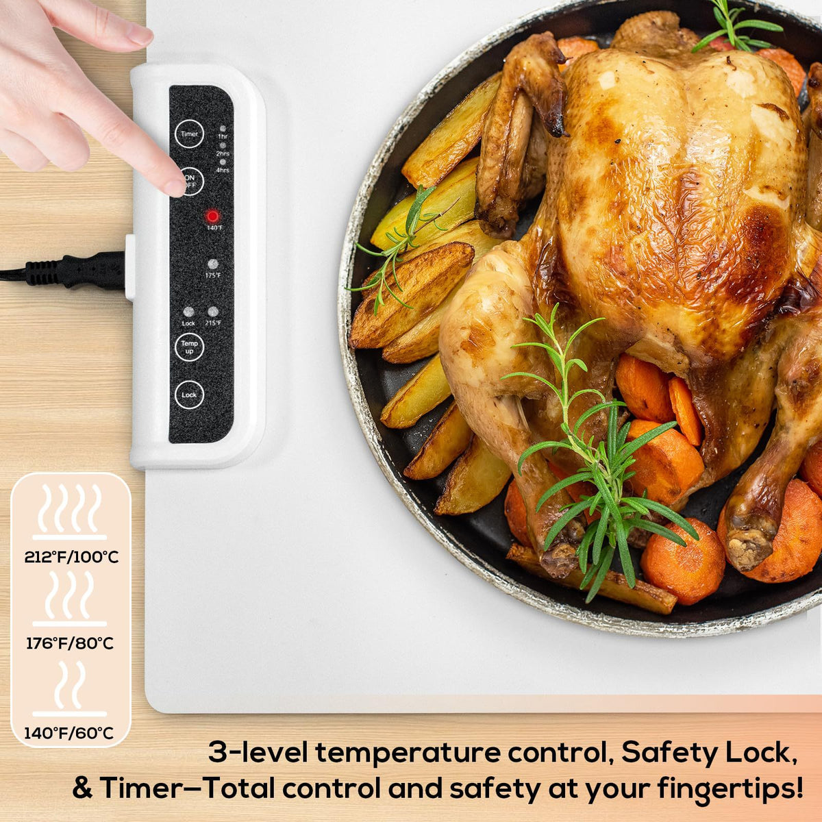 Warming Mat for Food, Electric Silicone Food Warmer Heating Mat
