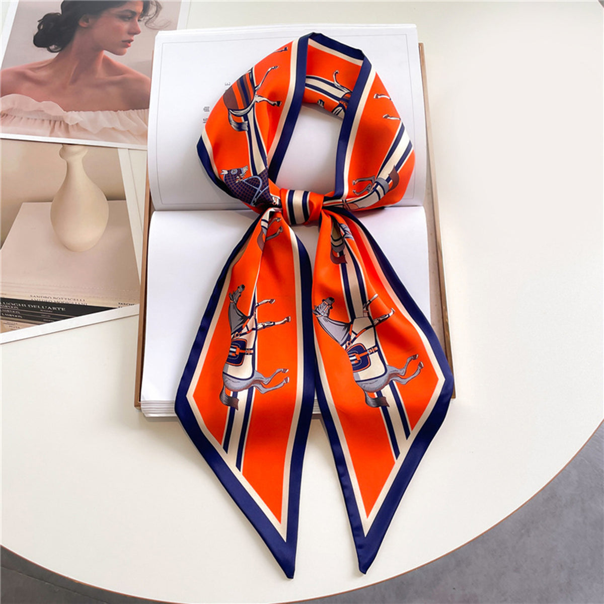 Custom 5.9" x 57" Long Silk Like Head Warp Women's Satin Neckerchief