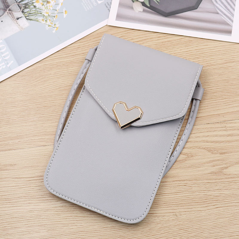 Touch Screen PU Leather Purse Bag Small Crossbody Bag Mini Messenger Bag Single Shoulder Handbag
