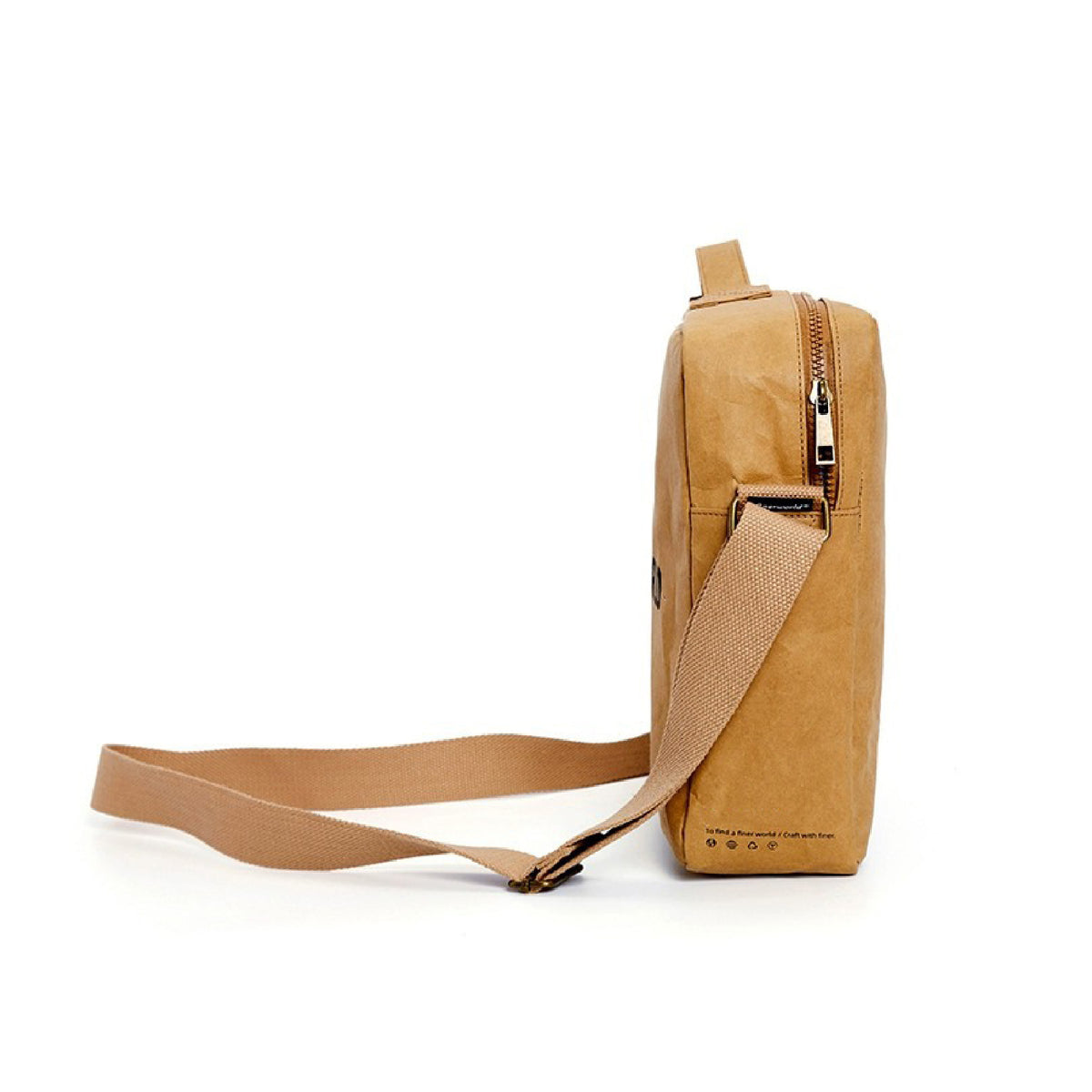 Reusable Kraft Paper Crossbody Bag Durable Paper Material Sling Bag for Everyday Use