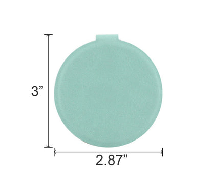 Stainless Steel Round Makeup Unbreakable Mirror With PU Leather Cover