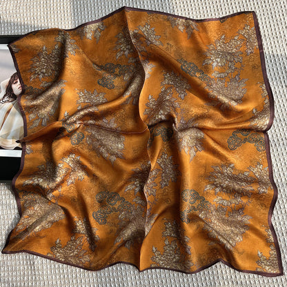 Custom 25.6" x 25.6" 100% Mulberry Silk Neck Scarf Silk Satin Hair Wrapping