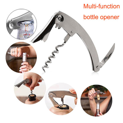 2 Piece Stainless Steel Wine Opener Accessory Set w/ Box