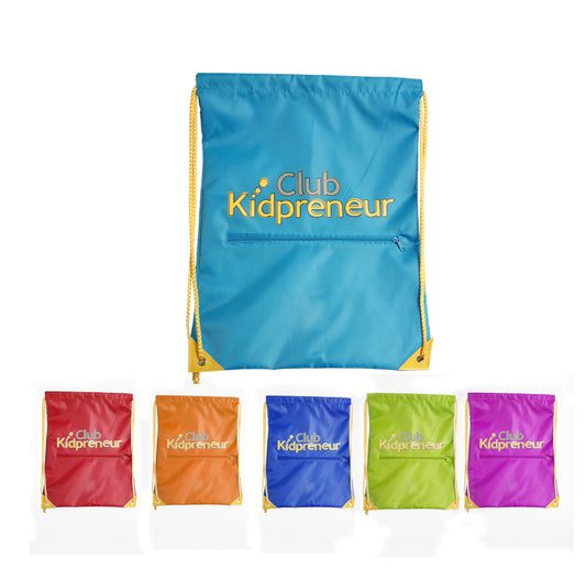Large Front Zipper Pocket Drawstring Backpack