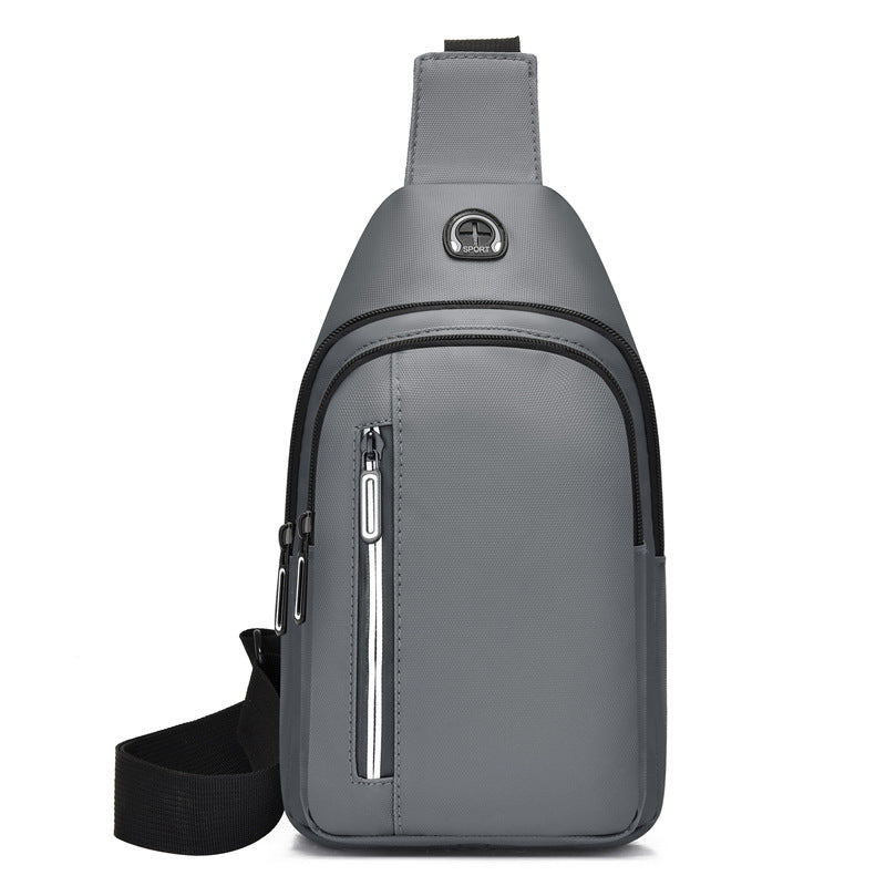 Daily Crossbody Bags Sling Backpack Oxford Chest Bag With Earphone Hole