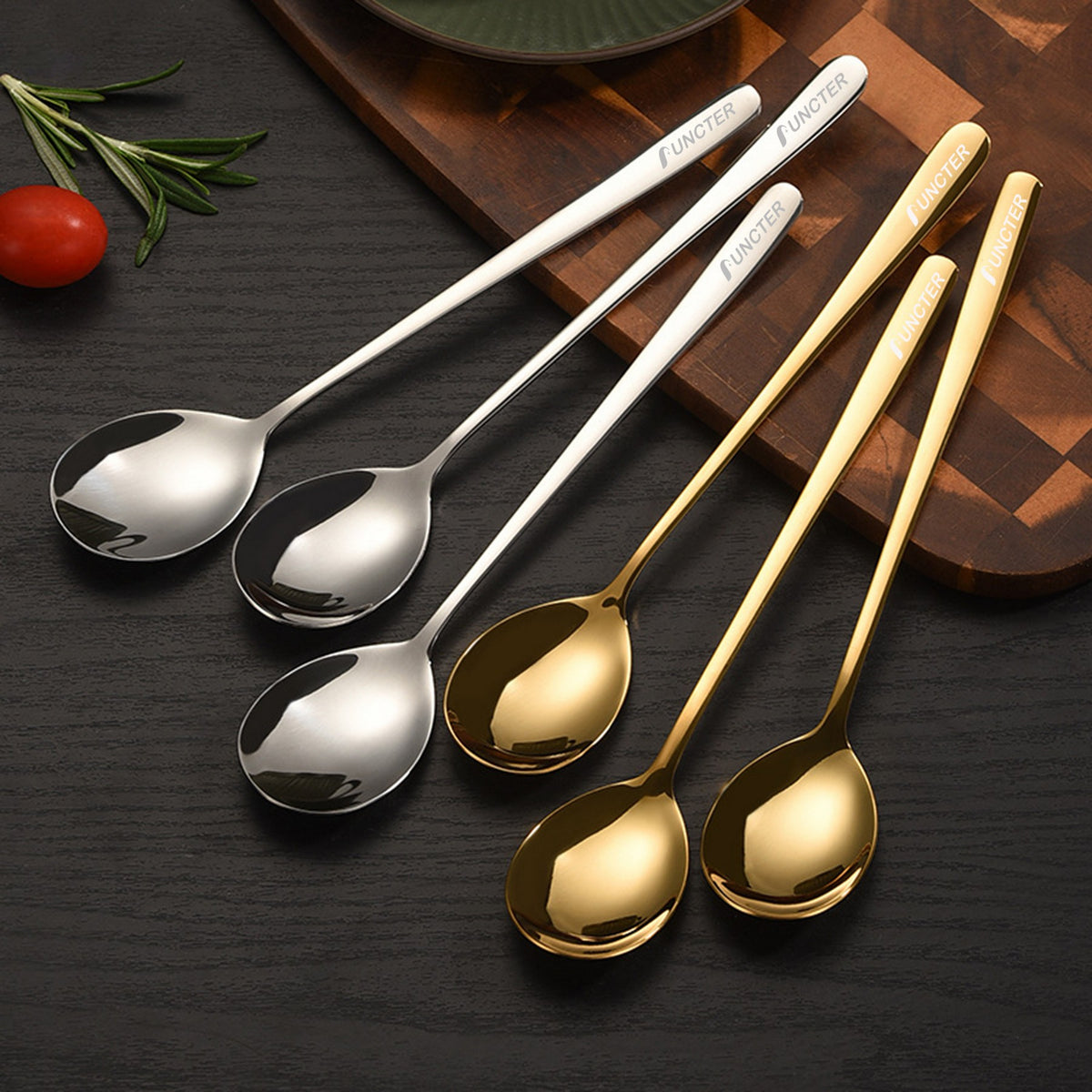 8.2" L Heavy Duty 304 Stainless Steel Spoon Long Handle Soup Spoon