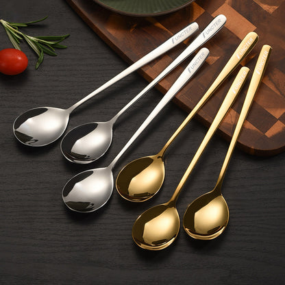 8.2" L Heavy Duty 304 Stainless Steel Spoon Long Handle Soup Spoon