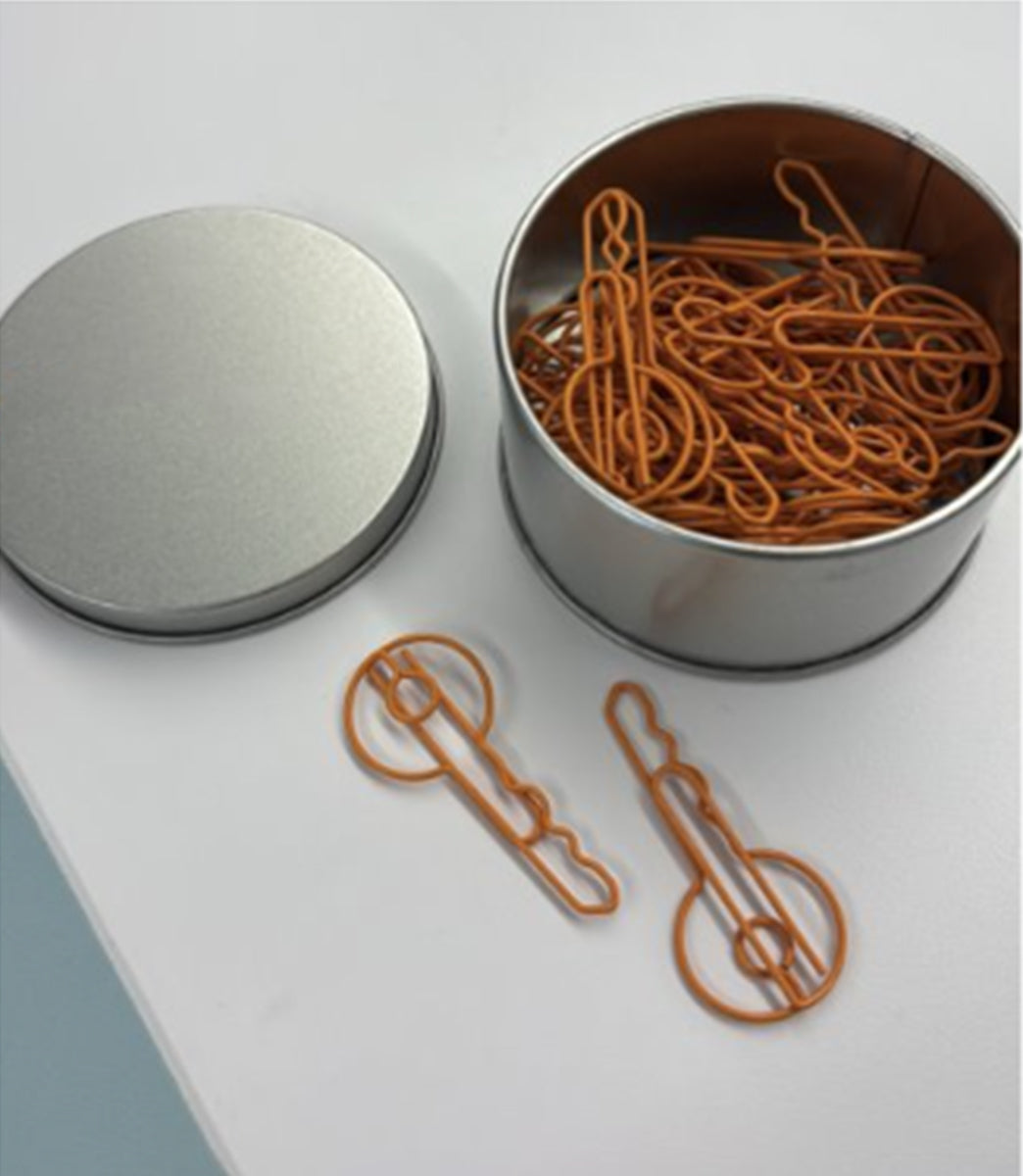 Key Shaped Metal Clips Paper Clips Tin