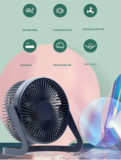 5" Plug-in Desk Fan USB Fan Speed Adjustable Fan(Size S)