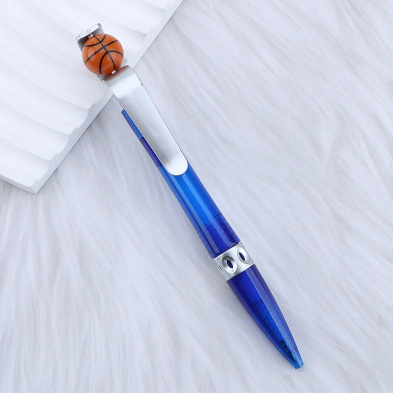 Basketball Head Pen Rotatable Writing Ballpoint Pens Novelty Plastic Sports Funny Pen
