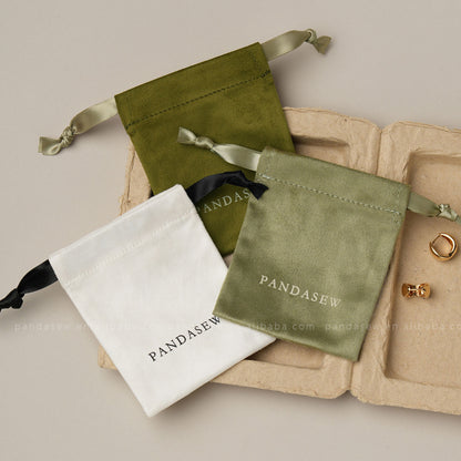 Micro Suede Double Drawstring Pouch, Gift Dust Bag 3.9*3.2"