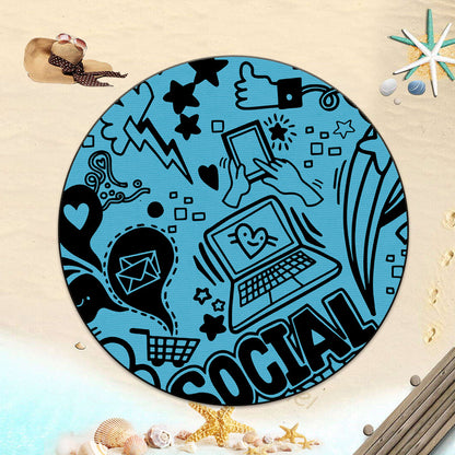 63 x 63" Custom Shape Towel Round Shape Microfiber Beach Towels - One Side Printing