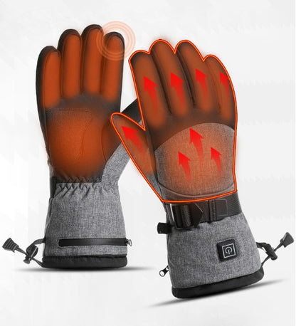 Three-stage Heating Function Waterproof Windproof Warm Gloves For Skiing And Cycling