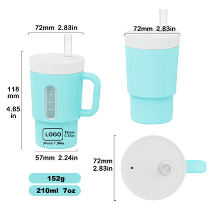 7 Oz/210ml Baby Training Cup Food-Grade Silicone Sippy Cup