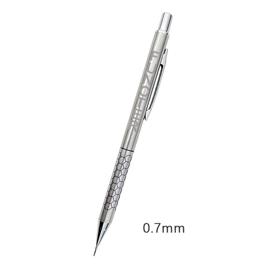 Stainless Steel Net Pattern Surface Mechanical Pencil 0.7 mm Pencil Lead