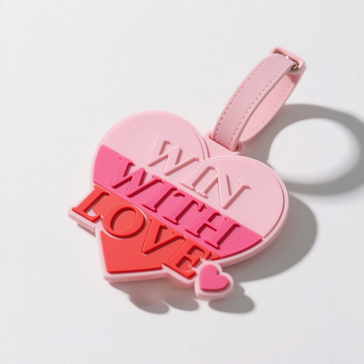 Custom 3D Embossed Love Shape PVC Luggage Identifier Tags Name Tags