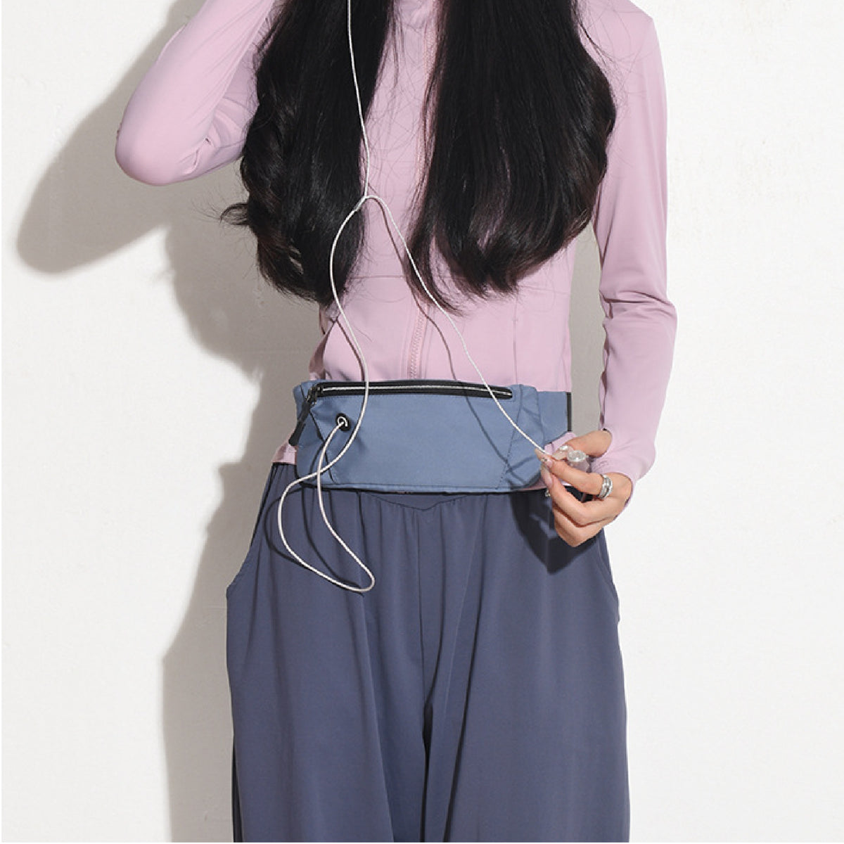 Waterproof Waist Pouch Slim Belt Bag Waistband Bag with Earphone Hole