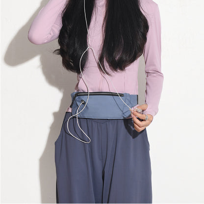 Waterproof Waist Pouch Slim Belt Bag Waistband Bag with Earphone Hole