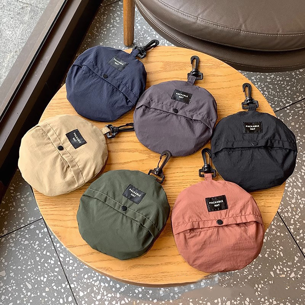 Quick Dry Packable Bucket Hat Outdoor Water-Resistant Sun Hats with Hanging Hook