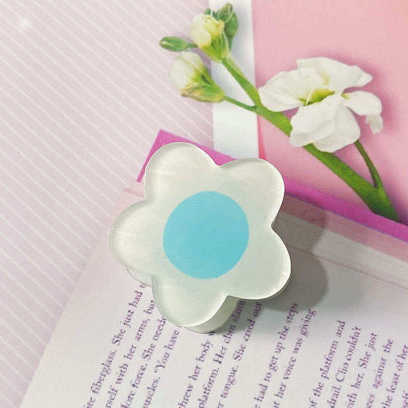 Flower Shaped Acrylic Paper Album Memo Clip Bag Binder Sealing Clip Food Bag Clamp-Two Sides Imprint