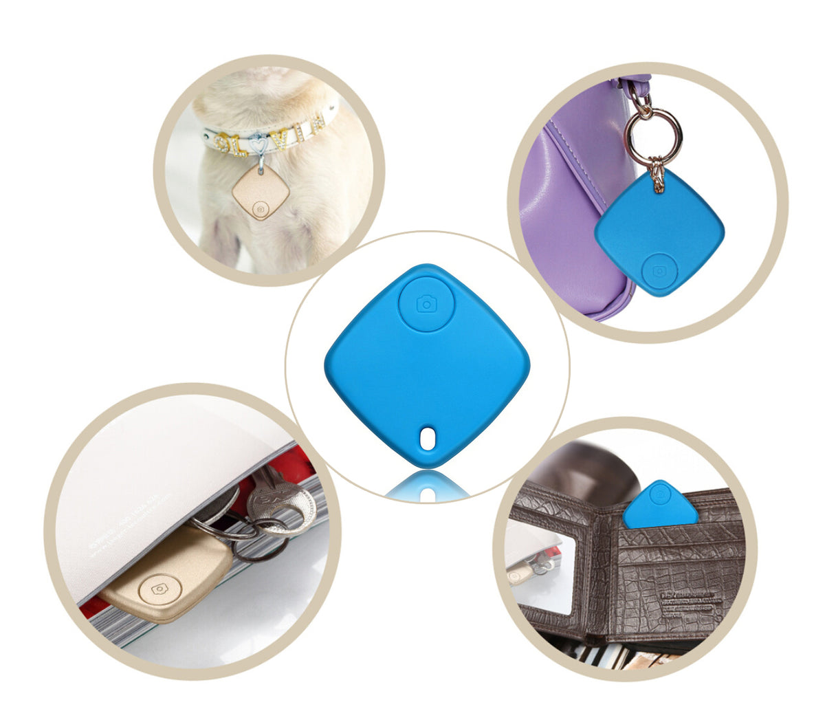 Square-Shaped Wireless Smart Tracker Anti-Lost Device Keychain Key Finder
