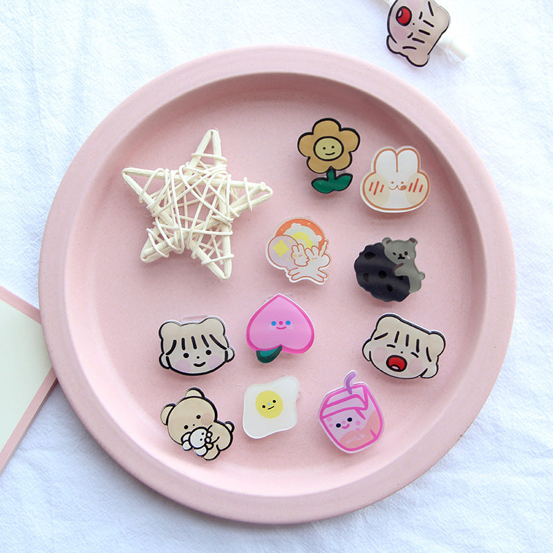 Rabbit Shaped Acrylic Album Memo Clip Bag Binder Sealing Clip Food Bag Clamp-Two Sides Imprint