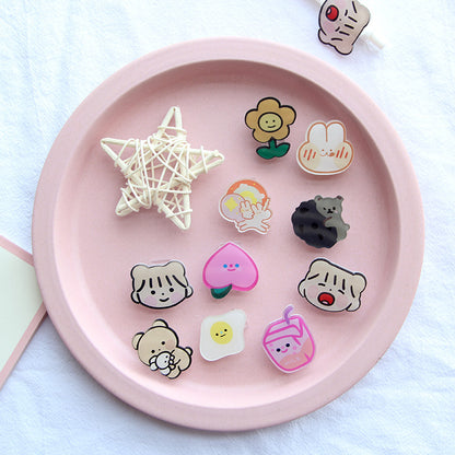 Rabbit Shaped Acrylic Album Memo Clip Bag Binder Sealing Clip Food Bag Clamp-Two Sides Imprint