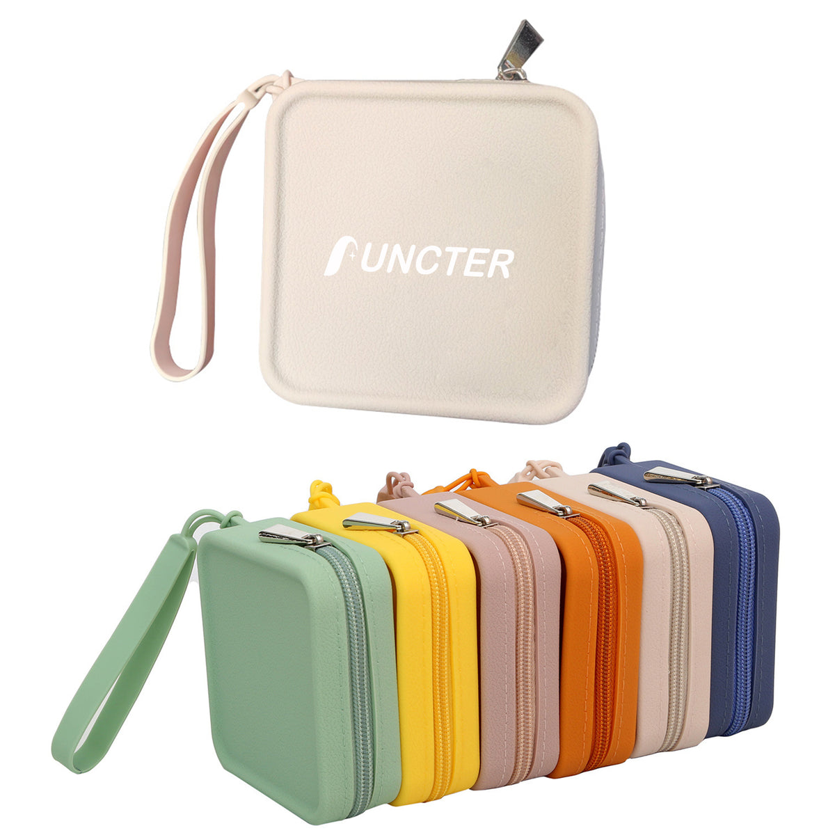 Multi Purpose Portable Silicone Square Organizer Zipper Bag For Samll Items and Cosmetic