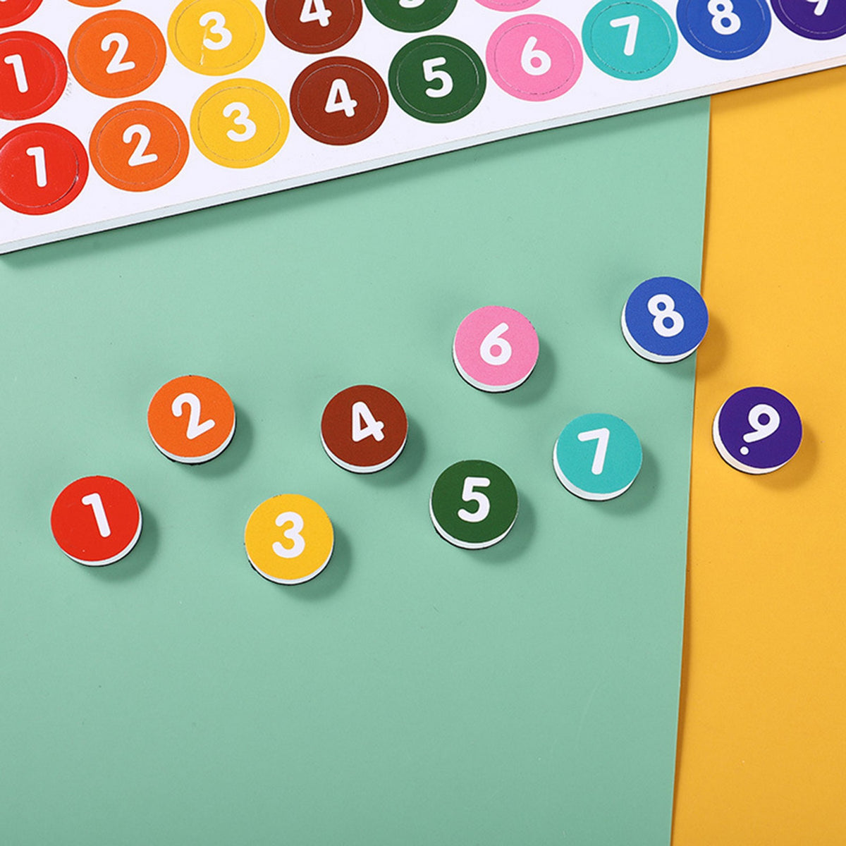 Custom 50 pcs Round Number Refrigerator Magnets for Whiteboard