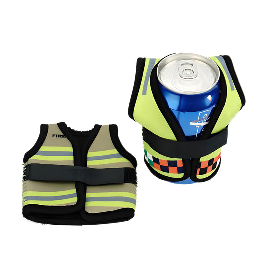 Full Color Safety Vest Shaped Can Cooler Sleeve