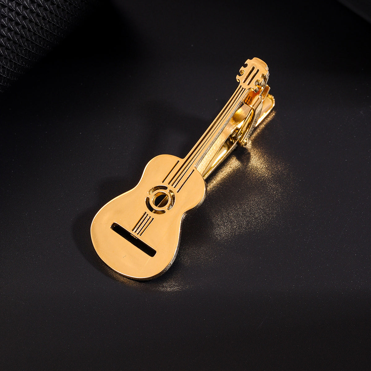 Stainless Steel Guitar Tie Pins for Men