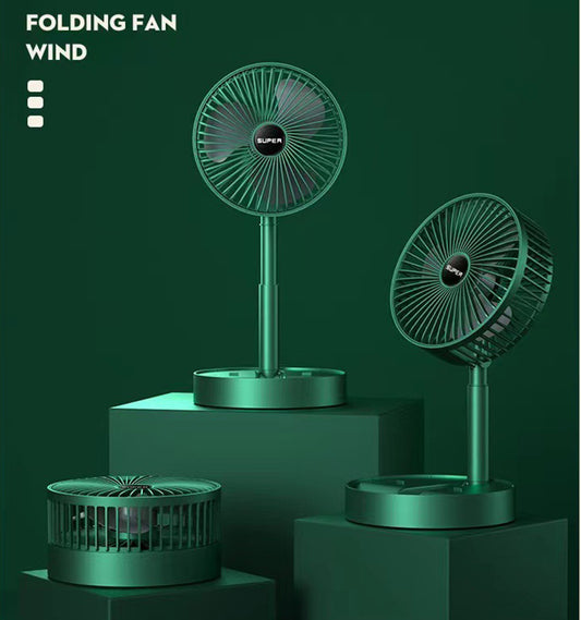 Foldable Rechargeable Desk Fan 3 Levels Wind Speed 180 Degree Rotatable Portable Handheld Fan