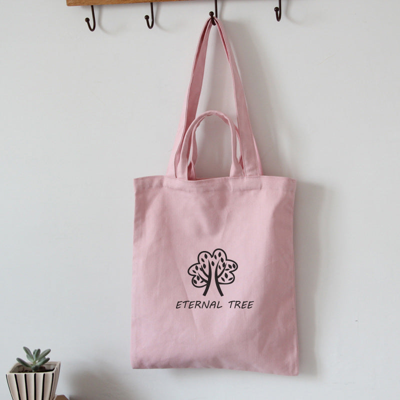 12 oz Canvas Grocery Shopping Tote Bag Single Shoulder Bag Daily Casual Bag For Students
