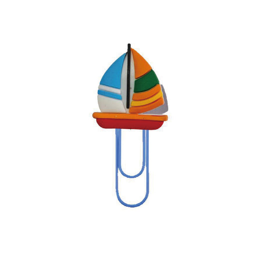 Custom Sailboat Shape Paper Clip Coated Clip PVC Paper Clasp