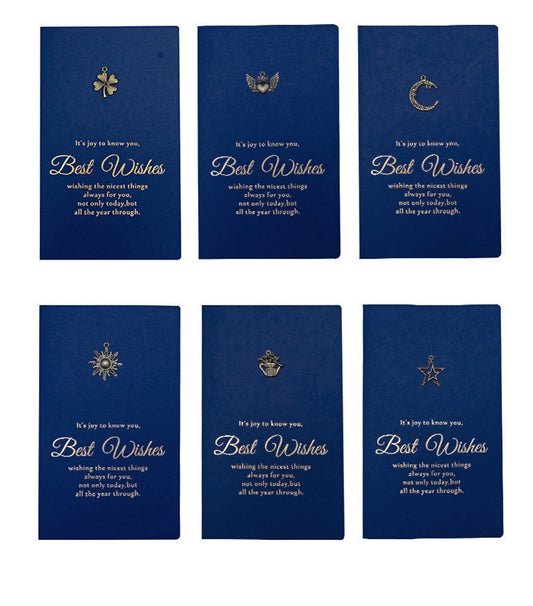 Blue Festival Greeting Card With Metal Accessories