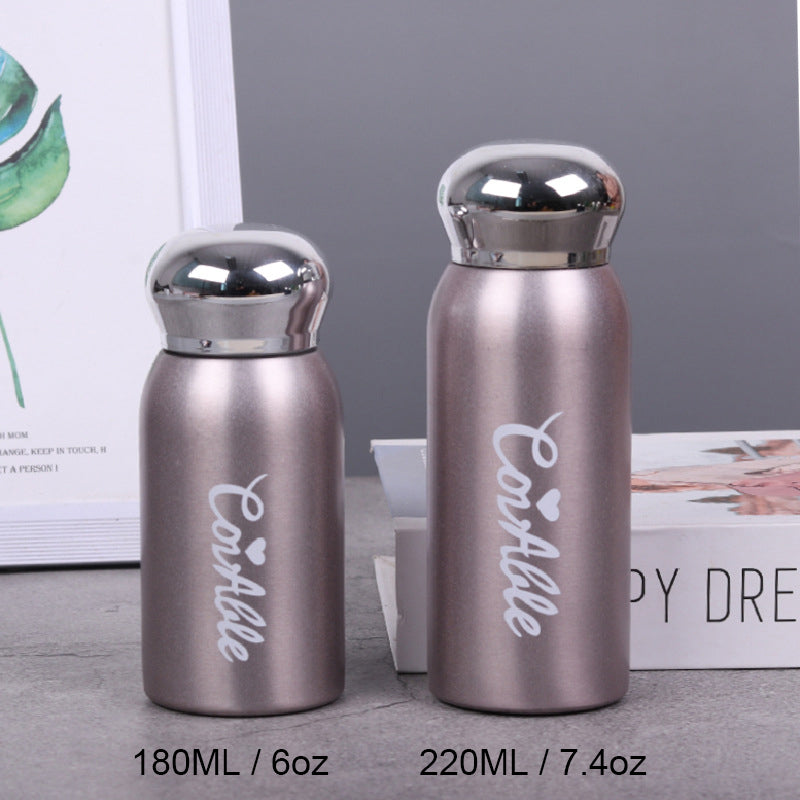 7.4oz/220ML 304 Stainless Steel Mini Insulated Water Bottle With Screw-on Lid Portable Vaccum Mug