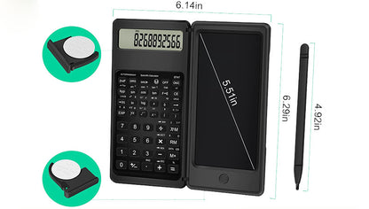3" 1 Intelligent Folding Portable Scientific Function Calculator with LCD Writing Notepad