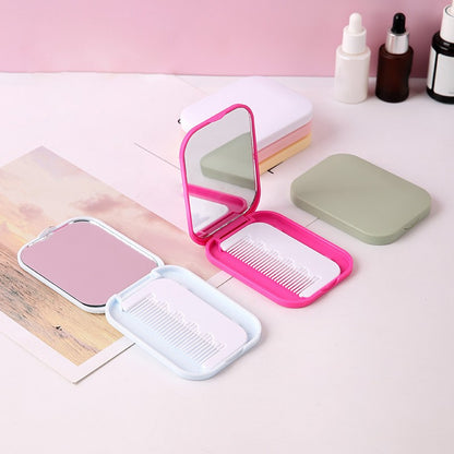 Portable Compact Mirror with Comb