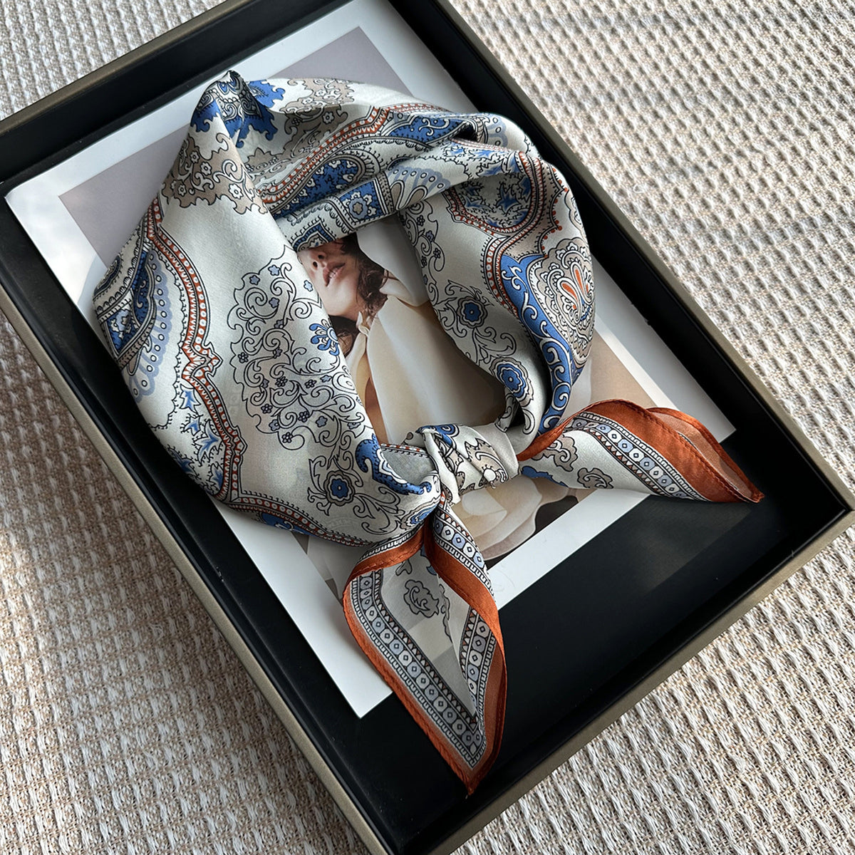 Custom 26" x 26" 100% Mulberry Silk Neck Scarf Silk Satin Handbag Wrap