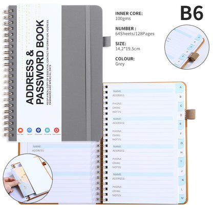 B6 Journal Double Spiral Notebook W/ Pen Loop