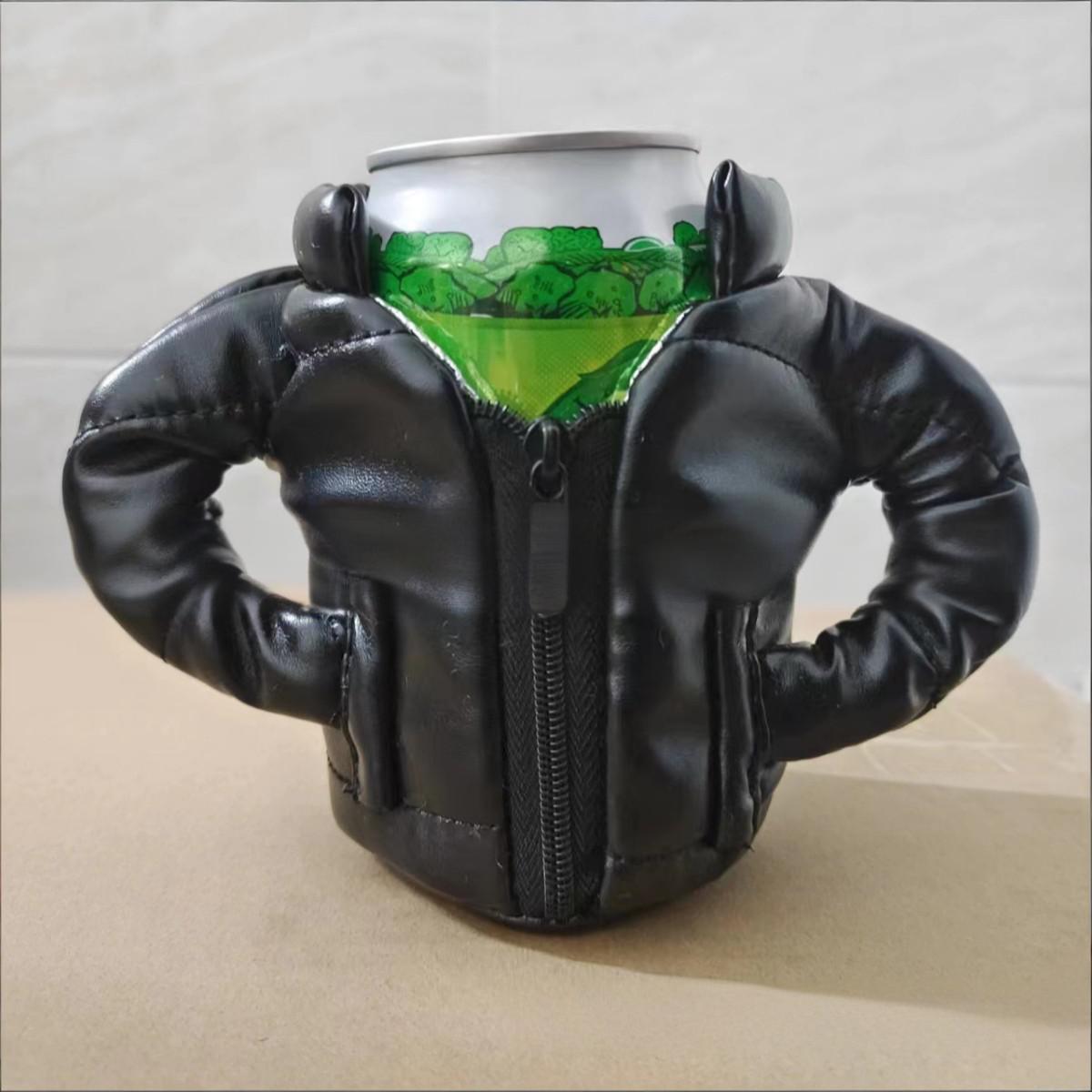 Zipper Jacket Coat Shaped Can Cooler Sleeve