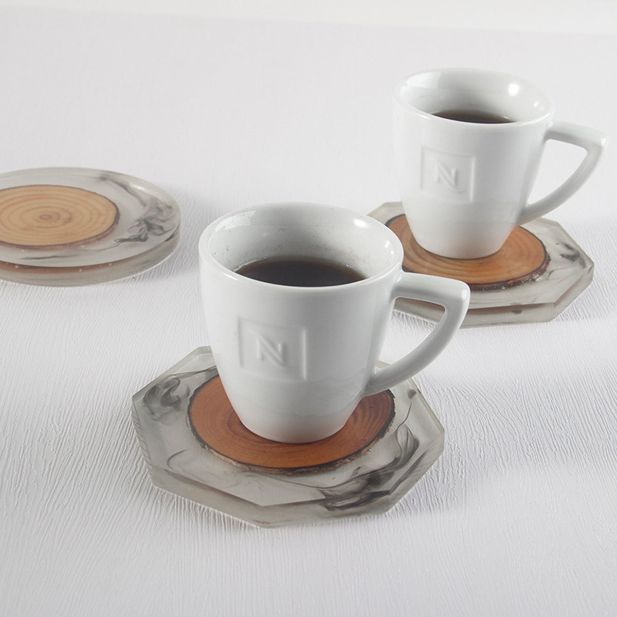 Hexagon Epoxy Resin Coaster & Wood Coaster