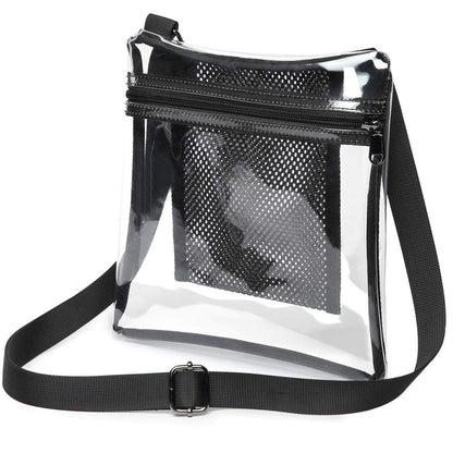 Women`s PVC Transparent Shoulder Bag Clear Crossbody Bag with Strap Stadium Approved Bag