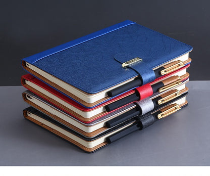 A5 PU Leather-Bound Business Notebook Writing Journal Executive Notebook Meeting Note