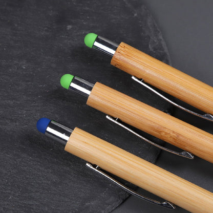 Bamboo Ballpoint Pen with Stylus Tip Pens for Touch Screen 2" 1 Stylus Pen